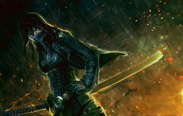 Картинка фэнтези девушки меч катана