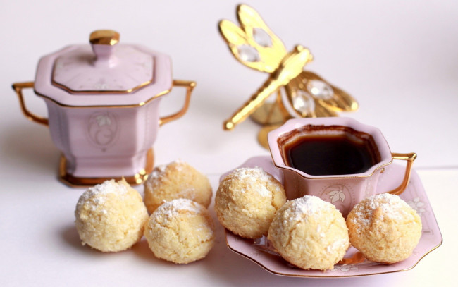 Обои картинки фото еда, пирожные, кексы, печенье, чай