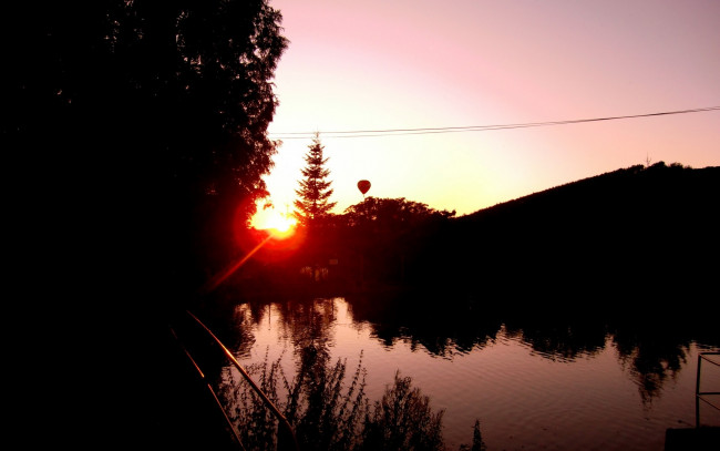 Обои картинки фото природа, восходы, закаты, река, закат