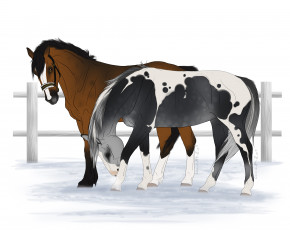 Картинка рисованные животные лошади лошадь