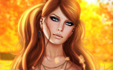 Картинка рисованные люди волосы взгляд девушка