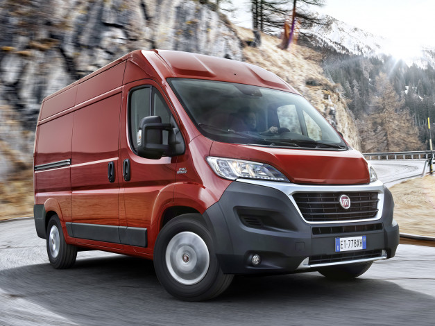 Обои картинки фото автомобили, fiat, 2014г, van, ducato, l3h2, красный