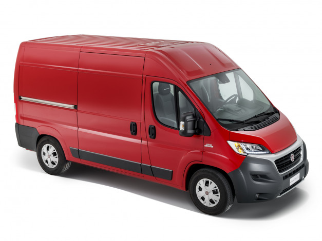 Обои картинки фото автомобили, fiat, l3h2, 2014г, красный, van, ducato