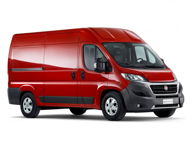Обои картинки фото автомобили, fiat, l3h2, 2014г, красный, van, ducato