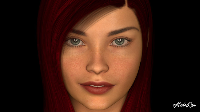 Обои картинки фото 3д графика, portraits , портрет, лицо, взгляд, девушка