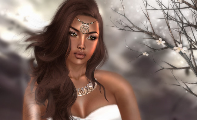 Обои картинки фото 3д графика, portraits , портрет, смуглая