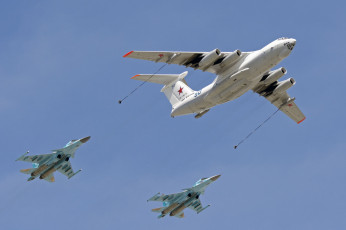 Картинка airforce+il-78+and+su-34 авиация разные+вместе