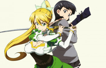 Картинка аниме sword+art+online leafa kirigaya suguha sword art online девушки