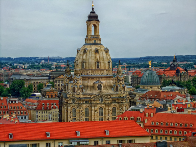 Обои картинки фото города, - католические соборы,  костелы,  аббатства, dresden, city, germany, frauenkirche, church