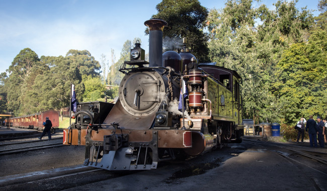 Обои картинки фото техника, паровозы, рельсы, паровоз, железная, дорога