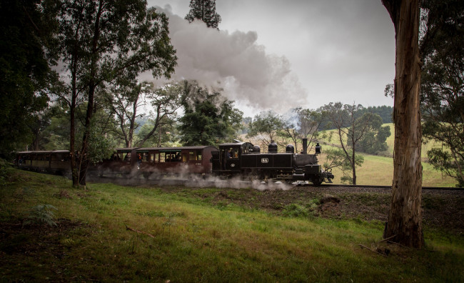 Обои картинки фото техника, паровозы, паровоз, рельсы, дорога, железная