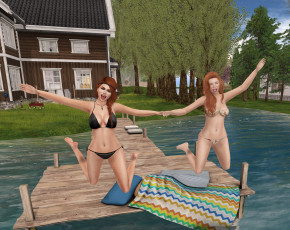 Картинка 3д+графика люди+ people девушки взгляд фон