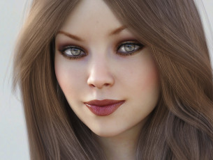 Картинка 3д+графика портрет+ portraits девушка улыбка