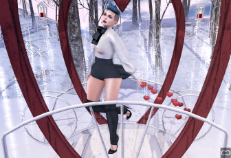 Картинка 3д+графика люди+ people девушка взгляд фон