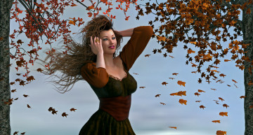 Картинка 3д+графика люди+ people девушка взгляд фон