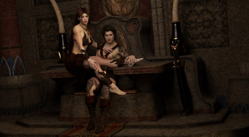 Картинка 3д+графика фантазия+ fantasy девушка парень фон взгляд