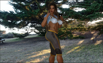 Картинка 3д+графика люди+ people девушка взгляд фон