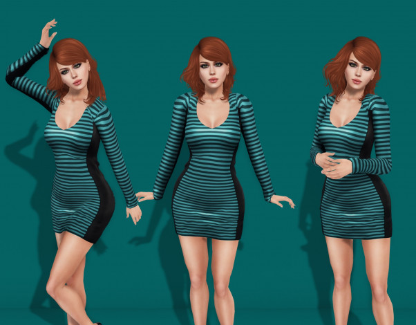 Обои картинки фото 3д графика, люди , people, девушка, взгляд, фон, рыжая