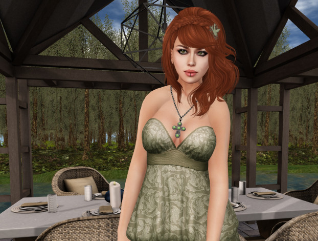 Обои картинки фото 3д графика, люди , people, рыжая, фон, взгляд, девушка