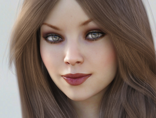 Обои картинки фото 3д графика, портрет , portraits, девушка, улыбка