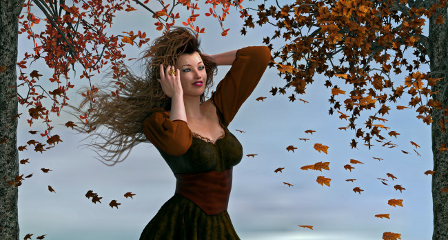 Обои картинки фото 3д графика, люди , people, девушка, взгляд, фон