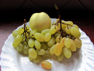 Картинка еда фрукты +ягоды яблоко виноград