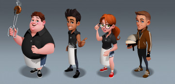 Картинка рисованное люди взгляд фон мужчины улыбка девушка