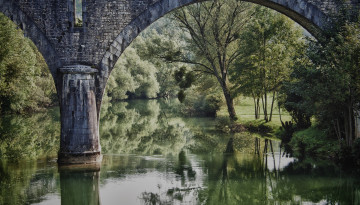 Картинка города -+мосты деревья река мост