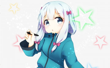 Картинка аниме eromanga-sensei девушка взгляд фон