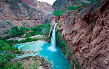 Картинка природа водопады река лес водопад