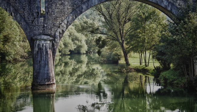 Обои картинки фото города, - мосты, деревья, река, мост