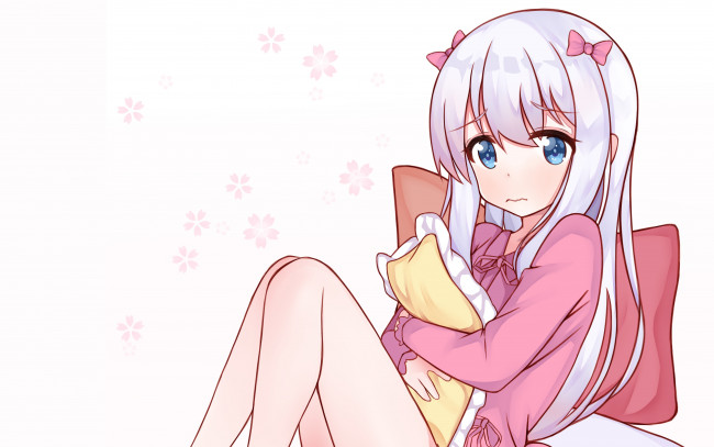 Обои картинки фото аниме, eromanga-sensei, девушка, взгляд, фон
