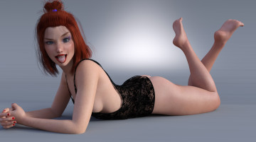 Картинка 3д+графика люди+ people девушка взгляд фон