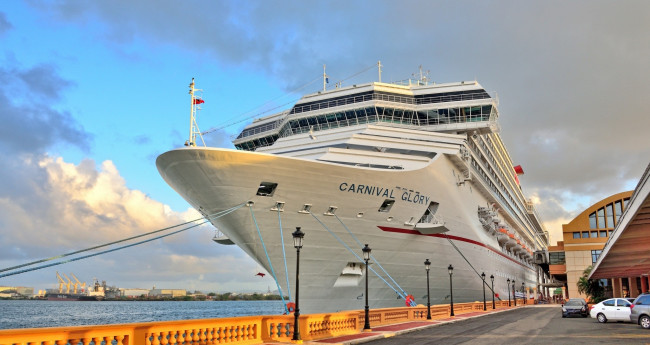 Обои картинки фото корабли, лайнеры, лайнер, вечер, корабль, пристань