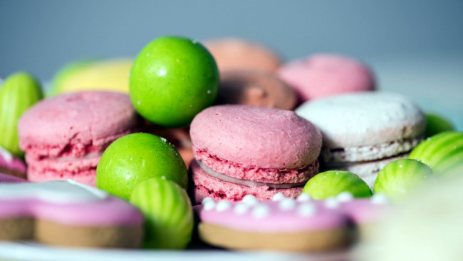 Обои картинки фото еда, макаруны, лакомство, печенье