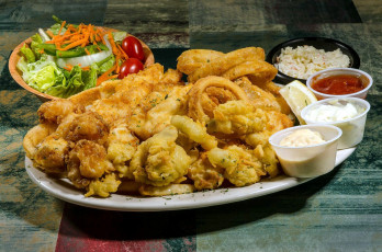 Картинка еда рыбные+блюда +с+морепродуктами рыба кальмар