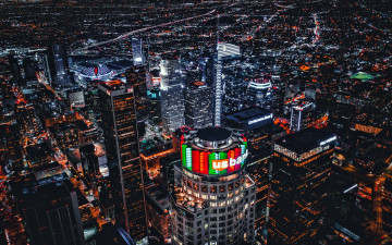 Картинка города лос-анджелес+ сша огни вечер