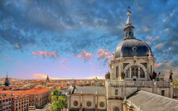 Картинка города мадрид+ испания собор панорама