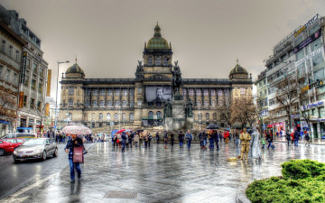 Картинка города прага+ чехия national museum wenceslas square