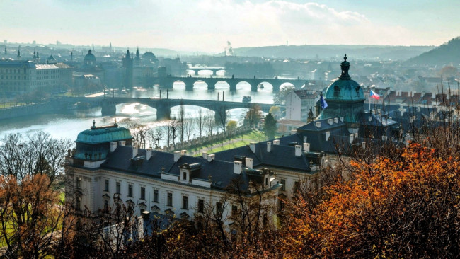 Обои картинки фото города, прага , чехия, влтава, река, мосты