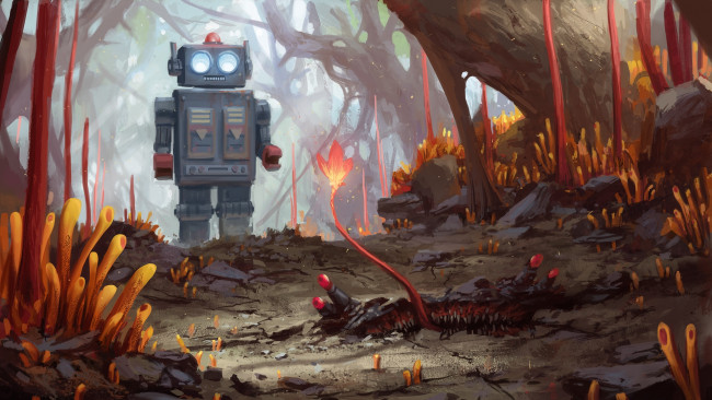 Обои картинки фото фэнтези, роботы,  киборги,  механизмы, retro, robot, stefan, koidl