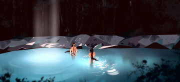 Картинка аниме mo+dao+zu+shi лань ванцзи вэй усянь источник купание