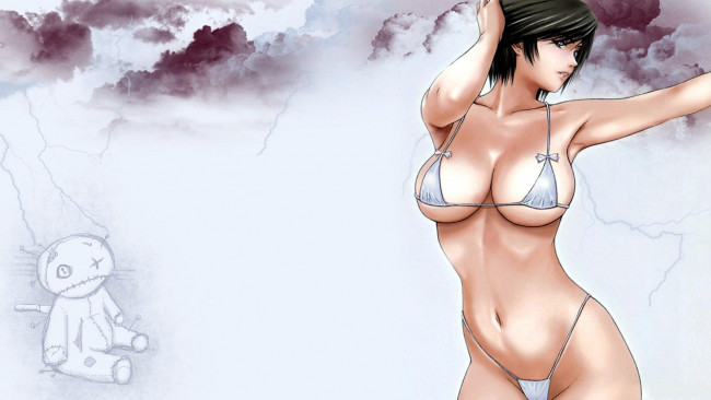 Обои картинки фото аниме, unknown,  другое , девушка, купальник, игрушка