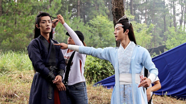 Обои картинки фото разное, знаменитости, ван, ибо, сяо, чжань, съемки, костюмы