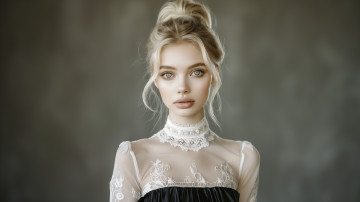 Картинка 3д+графика портрет+ portraits искусственный интеллект модель крупным планом