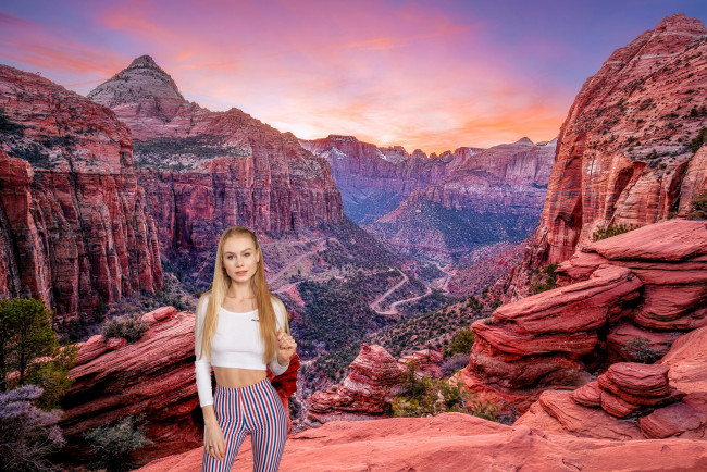 Обои картинки фото девушки, мая коноваленко , nancy a,  nancy ace, горы, блондинка