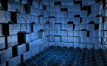 Картинка 3д графика modeling моделирование шары кубики