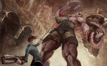 Картинка margherita premuroso xkit2 фэнтези красавицы чудовища кровь оружие город чудовище существо девушка