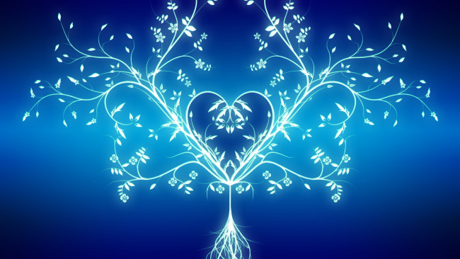 Обои картинки фото векторная, графика, сердечко, цветы