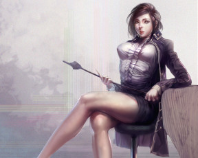 Картинка xiaobotong фэнтези девушки арт учительница указка